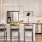 a kitchen with white cabinets